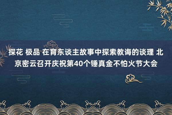 探花 极品 在育东谈主故事中探索教诲的谈理 北京密云召开庆祝第40个锤真金不怕火节大会