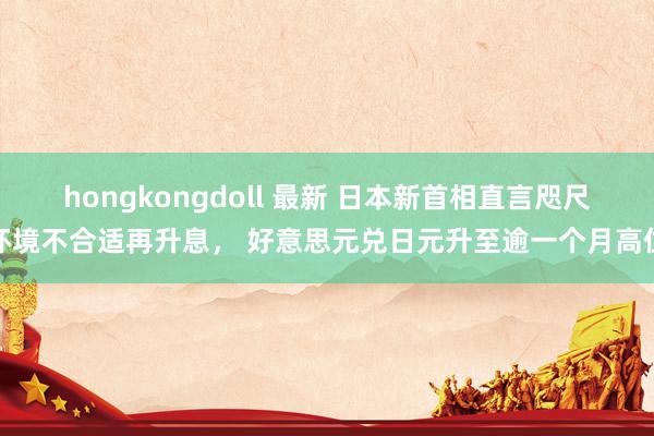 hongkongdoll 最新 日本新首相直言咫尺环境不合适再升息， 好意思元兑日元升至逾一个月高位