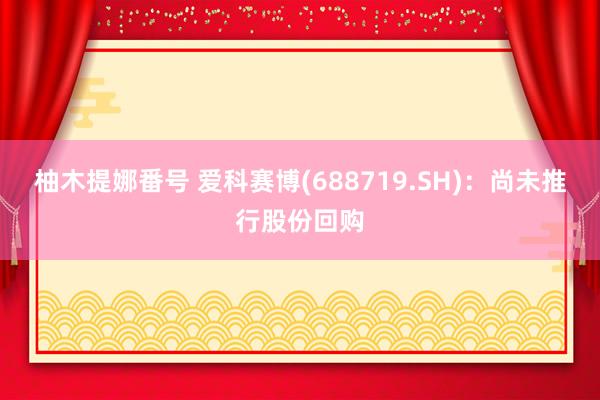 柚木提娜番号 爱科赛博(688719.SH)：尚未推行股份回购