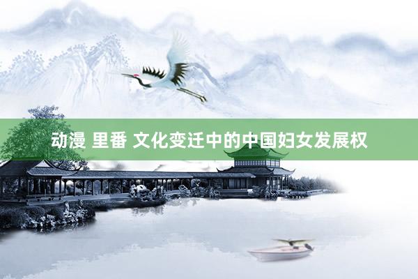 动漫 里番 文化变迁中的中国妇女发展权
