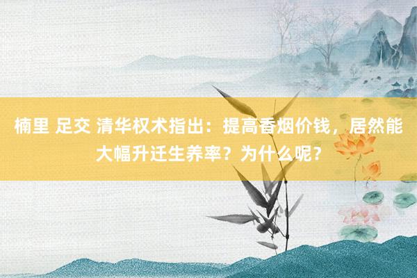 楠里 足交 清华权术指出：提高香烟价钱，居然能大幅升迁生养率？为什么呢？