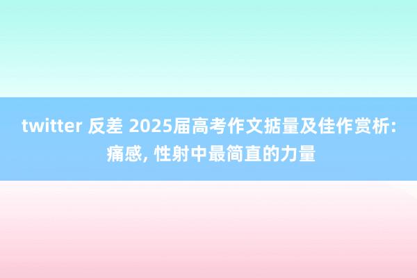 twitter 反差 2025届高考作文掂量及佳作赏析: 痛感， 性射中最简直的力量