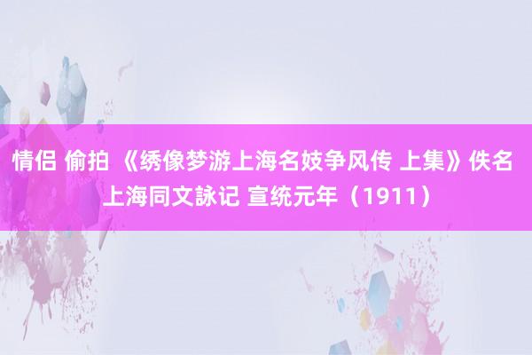 情侣 偷拍 《绣像梦游上海名妓争风传 上集》佚名 上海同文詠记 宣统元年（1911）