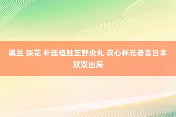 黑丝 探花 朴廷桓胜芝野虎丸 农心杯元老赛日本双双出局