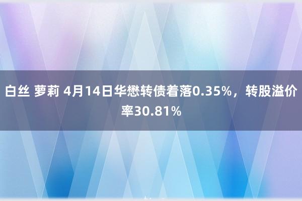 白丝 萝莉 4月14日华懋转债着落0.35%，转股溢价率30.81%