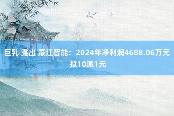 巨乳 露出 豪江智能：2024年净利润4688.06万元 拟10派1元