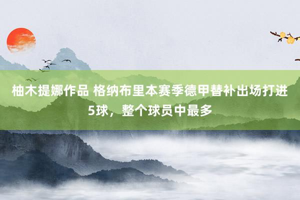 柚木提娜作品 格纳布里本赛季德甲替补出场打进5球，整个球员中最多