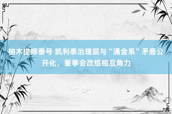 柚木提娜番号 凯利泰治理层与“涌金系”矛盾公开化，董事会改组相互角力